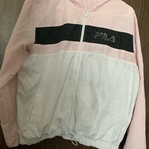 COPY - Fila Pink Black and White Zip Up WindBreaker Jacket Size S/M